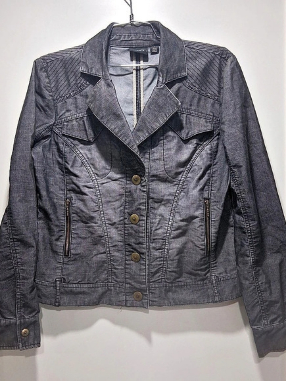 Tribal Gray Utility Jean Style Jacket 4